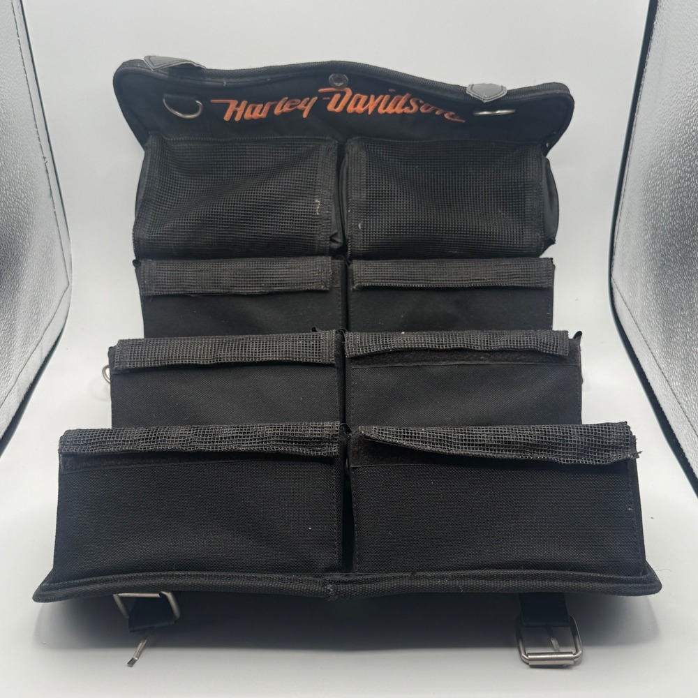 Harley-Davidson Tool Bag Unisex OS Black Good Roll-Up Canvas Organizer Pouch - Picture 4 of 7
